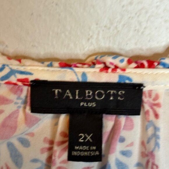 Talbots Blouse Women's Size 2X Floral Boho Paisley Flowy - Picture 3 of 4